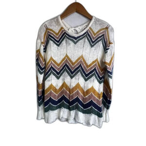 Hippie Rose Colorful Chevron‎ Knit Sweater Size Small